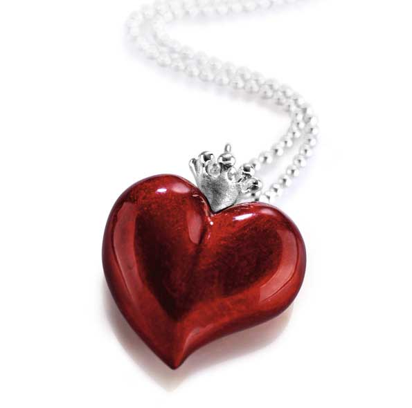 my – Heart Heartbreaker Crown Brandlack mit Anhänger aus XXL Herz Schmuck of Silber