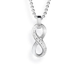 Infinity, Anhänger aus Silber mit Zirkoniapaveè.