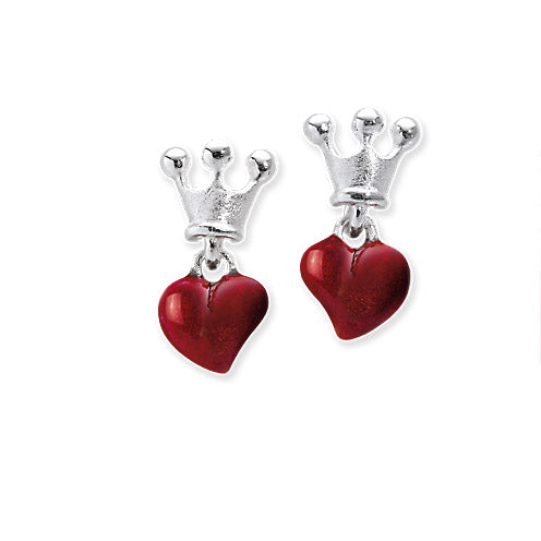 kleine Ohrstecker Krone und Herz aus Silber mit Brandlack – Heartbreaker  Schmuck